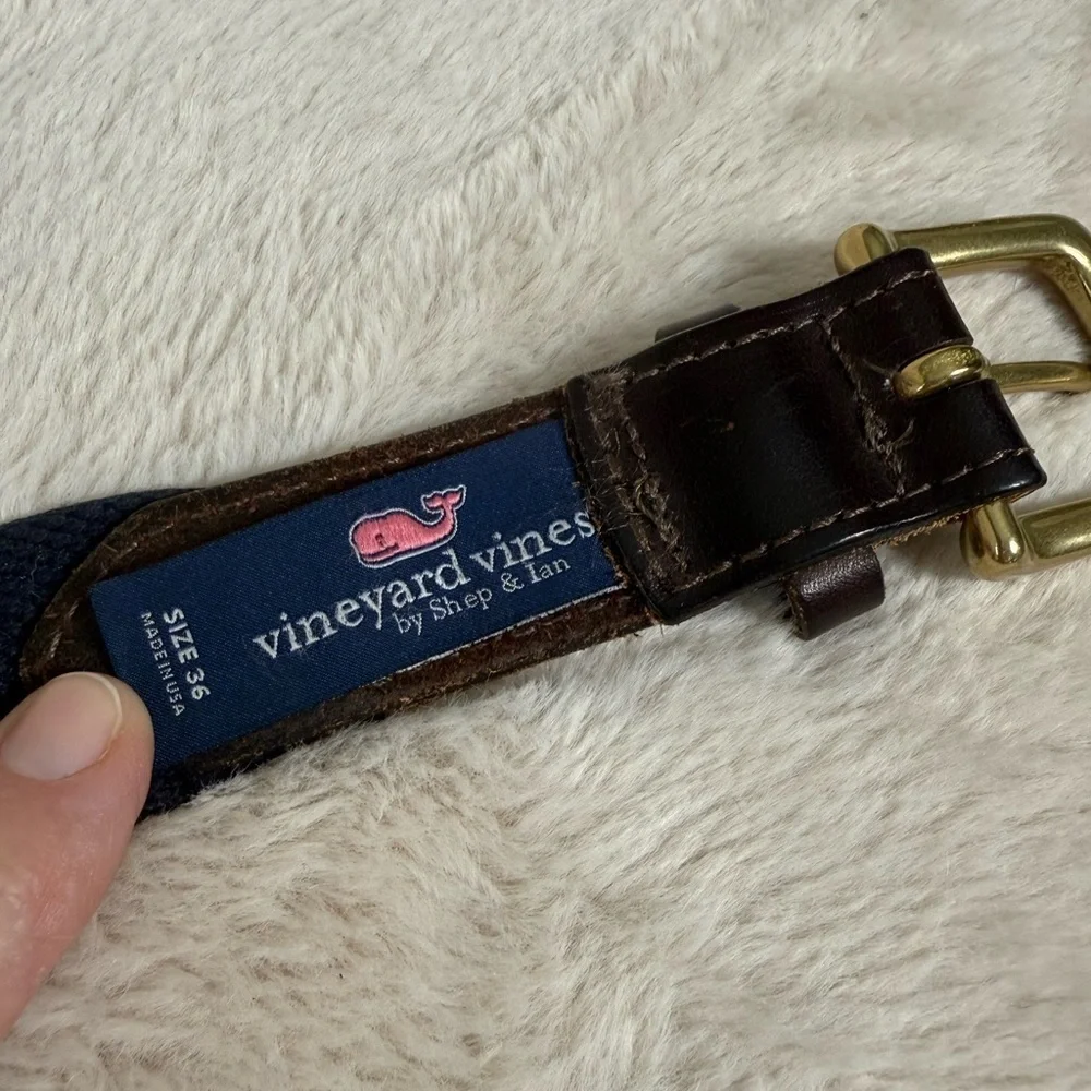 Vineyard Vines Vintage Snails Belt Well Worn Mens Sz 36